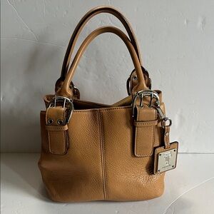 Vintage TIGNANELLO “Perfect 10 French Tote” pebbled leather buckle satchel